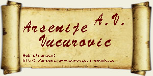 Arsenije Vučurović vizit kartica
